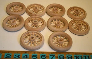 Lote de 10 ruedas artesanales de madera con radios Buggy Wagon Cannon de 3" - Imagen 1 de 5