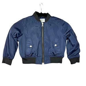 Sears Jacket Boys 4 Blue Aviator Biker Long Sleeve Pockets Full Zip Vintage Top - Picture 1 of 10