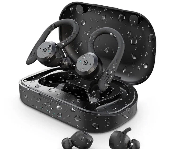 Wireless BlueTooth 5.0 IPX7 Waterproof Earphones, Magnetic Connection - Image 1 of 4