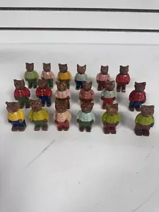 18 VTG Russian Hand Carved Wood Bears Figure Folk Art Toys Hand Painted BHN - Picture 1 of 15