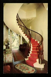 Interiors postcard Madison Indiana IN Shrewsbury House Staircase spiral - Picture 1 of 2