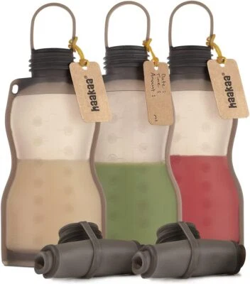 HAAKAA Silicone Breastmilk Storing Bags 9oz Washable Food Grade Reusable Milk Bag