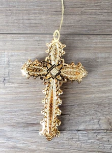 Danbury Mint 2003 Ornate Cross Gold Ornament - Bild 1 von 8