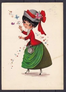g3102/ Postal de Dinamarca 1975 # Mujeres en vestido con mariposa con sello H.C. Andersen - Imagen 1 de 2