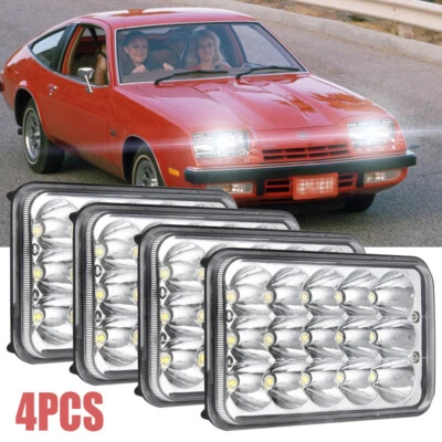 Faros LED altos/bajo DRL para Cadillac Fleetwood/DeVille 1975-1986 4 piezas 4x6" pulgadas Foto 1 de 4