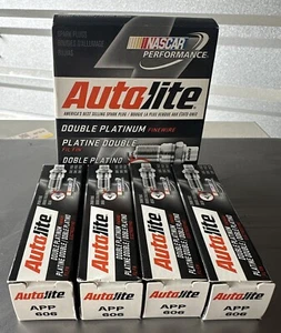 Autolite Double Platinum Spark Plugs APP606 Fine Wire NEW IN BOX - 4 Spark Plugs - Picture 1 of 1