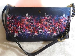 Elliott Lucca Artisan Indigo Bouquet Convertible Demi Clutch Xbody NWT MSRP $78 - Picture 1 of 12
