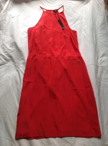 NUOVA LINEA DONNA ABITO SMANICATO TIBI NEW YORK 100% SETA ROSSO FODERATO TAGLIA 8  - Foto 1 di 3