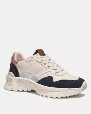 Coach C143 Signature Runner Shoes Chalk/Dusty Rose Size 7 Dad Sneakers G3863 - Image 1 of 4