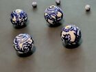 ESTATE SALE Set of 8 20th Century Chinese Porcelain Beads (4) 13mm & (4) 3mm 