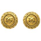 Chanel Button Earrings Clip-On Gold 2399 161244