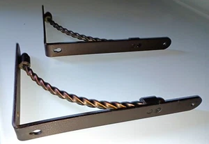 Shelf or Mailbox Support Brackets Lot of 2 Sturdy Metal 9" inch 90-degree Pair - Picture 1 of 5