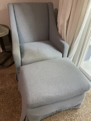 Restoration Hardware planeador infantil y otomana-azul-gris-pickup local solo 95242 Foto 1 de 3