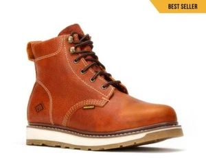 Mens Light Brown Round Toe 6-Inch Dual Density Work Boots BA 642 Size 5-13 (D,M) - Picture 1 of 5
