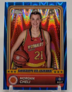2024 Topps Chrome McDonald's All-American Morgan Cheli Blue RayWave Refractor - Picture 1 of 3