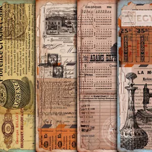 4X Almohadilla de papel de diario basura vintage álbum de recortes tarjeta cartulina decoración - Imagen 1 de 5