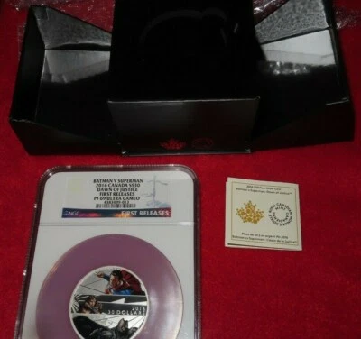 2016 BATMAN V SUPERMAN: DAWN OF JUSTICE $30 NGC PF69 2 oz .999 silver coin DC Co - Image 1 of 4