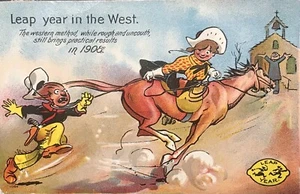 1908 Leap Year Humorous Postcard - Picture 1 of 6