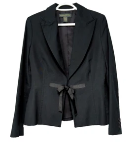 Blazer Banana Republic classico nero giacca carriera cotone chiusura cravatta taglia M fiocco - Foto 1 di 7