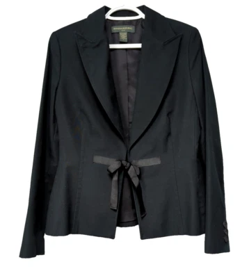 Blazer Banana Republic Clásico Negro Chaqueta de Carrera Algodón Cierre de Corbata Talla M Lazo Foto 1 de 4