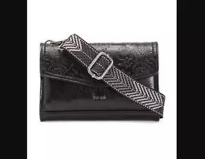 NIB The Sak Crossbody Bag Redwood Black Leather 3 slots 2 straps MSRP $119 - Picture 1 of 7