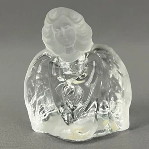 Fenton Kneeling Praying Angel Clear and Frosted Original Sticker 3.5 in - Picture 1 of 7