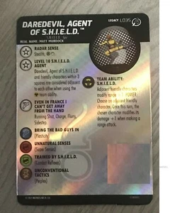 Heroclix Avengers Fantastic Four Empyre TARJETA LEGACY CARD L035 DAREDEVIL Agent Shield - Imagen 1 de 3