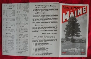 1940 Streckenkarte Maine Official State Road Map State Highway Department - Bild 1 von 4