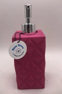 NOW HOUSE BY JONATHAN ADLER DIAMOND SHAPE FUCHSIA PINK RESIN DISPENSER,SILVER - Picture 1 of 2
