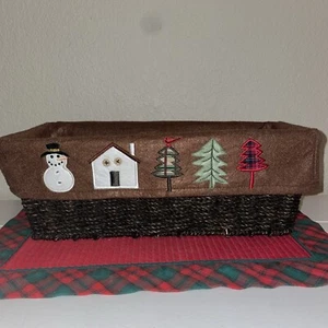 Cesta de Navidad con mango de mimbre 15x5,5 - Imagen 1 de 2