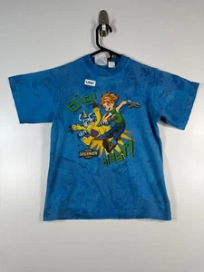 Vtg Digimon Kids Boys Anime Cartoon AOP Graphic Tee T Shirt Blue Sz 16x21.5 - Picture 1 of 9