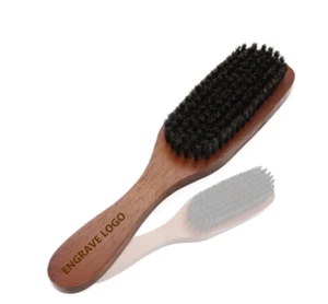 Customize Logo-Red Wood Handle boar bristle beard brush Mini Moustach Brush - Picture 1 of 7