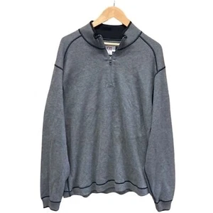 Cutter & Buck Sweater Sz L 1/4 Zip Pullover Long Sleeve Contrast Stitch Gray - Picture 1 of 8