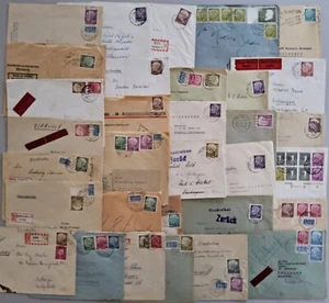 Posten 32 Briefe Bundesrepublik Frankatur "Heuss", Einschreiben, hohe Werte etc. - Bild 1 von 17