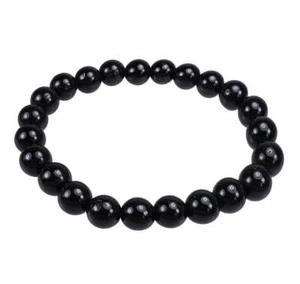Schörl / schwarzer Turmalin Kugelarmband |8 mm Perlen |Dehnbar|Edelstein Schmuck - Bild 1 von 5