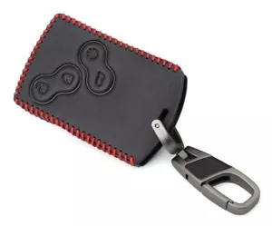 Renault Key Card Car Black Leather Smart Key Cover Case Protector For Handsfree - Picture 1 of 10