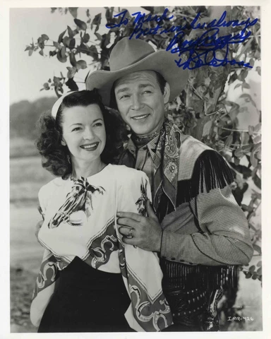 ROY ROGERS and DALE EVANS Autographed Signed 8 X 10 Black and White Photograph Cover