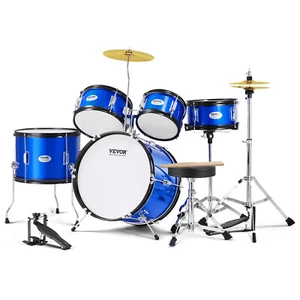 VEVOR Kids Drum Set 5-Piece 406.4 mm Beginner Children Drum Set with Throne Blue - Picture 1 of 12