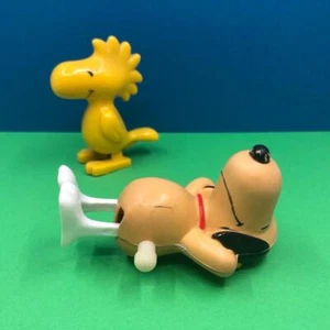 Vintage Snoopy Peanuts Wind Up Clock Work Woodstock Toy Figures 70s DISPLAY ONLY - Picture 1 of 6