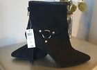 Black suede ankle boots Size 5 NWT