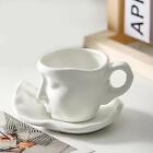 Ceramic Milk Mug Art Decor European Irregular Mug Coffee Cup With Saucer