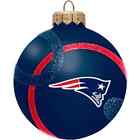 New England Patriots Glass Christmas Holiday Ornament RARE TX SHIP NEW