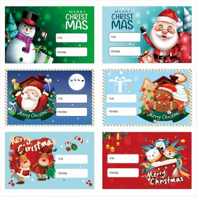 PYBINGCW 90 Christmas Tag Stickers, 75 x 48 mm - Self-Adhesive Merry Christmas Stickers