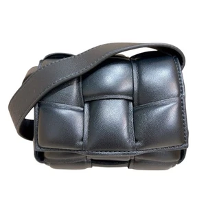BOTTEGA VENETA Candy Padded Cassette 716648VCQR1 Black Leather Women #Ok2135 - Picture 1 of 15