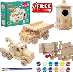 Kractic Holzbearbeitung Baukasten für Kinder und Erwachsene, mit 3 pädagogischen DIY... - Bild 1 von 6