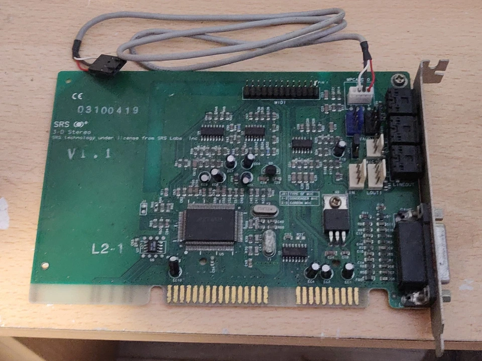 Aztech Sound 16B SRS 3D 3-D Stereo ISA Vintage Sound Card AZT2320 - Image 1 of 4