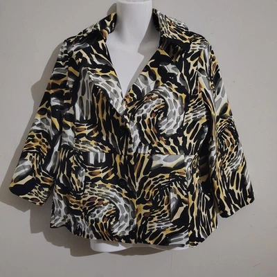 Chaqueta para mujer Rafaella manga 3/4 patrón tigre talla mediana  Foto 1 de 4
