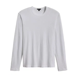JAMES PERSE MBEL3629 £210 White Cotton Lotus Long Sleeve T-Shirt 3 Large NEW - Picture 1 of 11