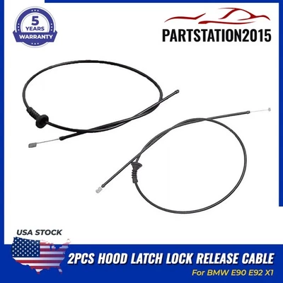 Cable de liberación de bloqueo de bloqueo de capó delantero y derecho para BMW E90 E92 335is 328xi 335xi M3 Foto 1 de 4