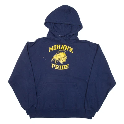 Moletom com capuz azul masculino JERZEES Mohawk Pride EUA L - Imagem 1 de 4